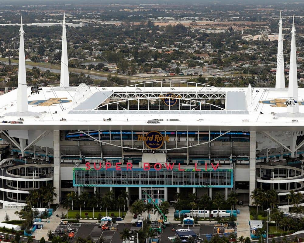 Hard Rock Stadium in Miami Gardens – local landmark near many land surveying projects and property developments in the area.