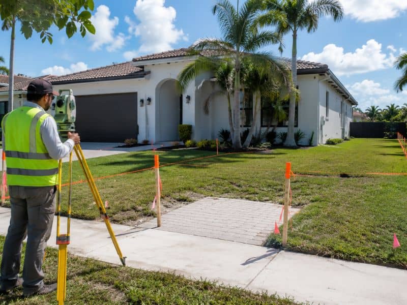 Plat of survey support for fence and gate permits at a residential property in Miami, Florida